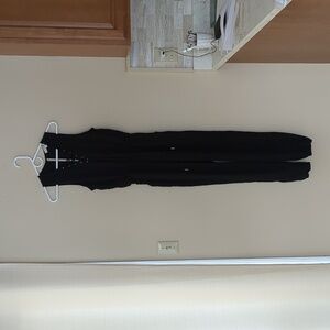 Small Love Tree Black Lace Up Detail Partially Lined Semisheer Jumpsuit